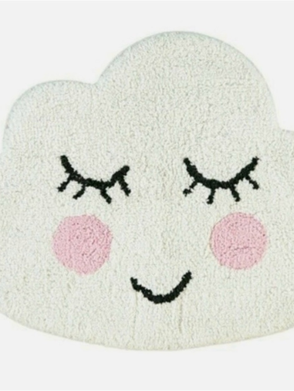 Plush Cloud-Shaped Pink Cheek Bath Mat kids